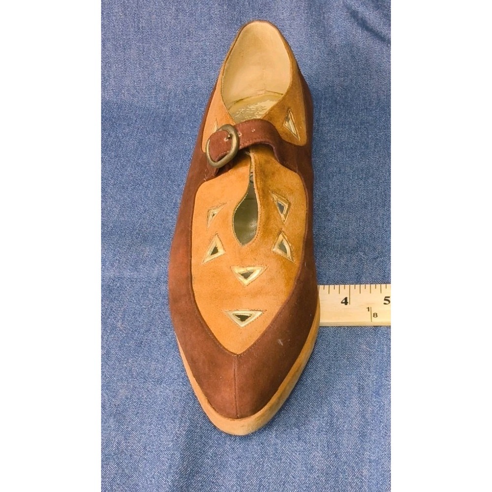 Vintage 70s/80s TOKIO Suede Cutout Pointed Flats - Made in Italy - Picture 7 of 9